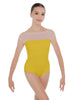 Solid Lycra Mesh Boatneck Leotard with High Back