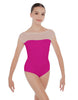 Solid Lycra Mesh Boatneck Leotard with High Back