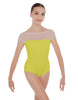 Solid Lycra Mesh Boatneck Leotard with High Back