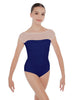 Solid Lycra Mesh Boatneck Leotard with High Back