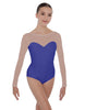 Solid Lycra LS Mesh Sweetheart Leotard