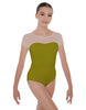 Solid Lycra Cap Sleeve Mesh Sweetheart Leotard
