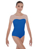 Solid Lycra Cap Sleeve Mesh Sweetheart Leotard