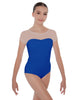 Solid Lycra Cap Sleeve Mesh Sweetheart Leotard