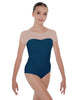 Solid Lycra Cap Sleeve Mesh Sweetheart Leotard