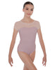 Solid Lycra Cap Sleeve Mesh Sweetheart Leotard