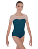 Solid Lycra Cap Sleeve Mesh Sweetheart Leotard