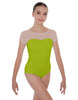 Solid Lycra Cap Sleeve Mesh Sweetheart Leotard