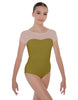 Solid Lycra Cap Sleeve Mesh Sweetheart Leotard