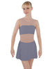 Solid Lycra Sleeveless Open Back Mesh Dress Lycra Bandeau