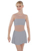 Solid Lycra Sleeveless Open Back Mesh Dress Lycra Bandeau