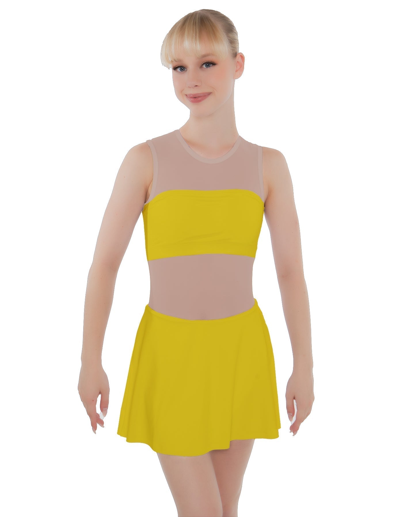 Solid Lycra Sleeveless Open Back Mesh Dress Lycra Bandeau