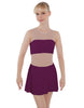 Solid Lycra Sleeveless Open Back Mesh Dress Lycra Bandeau