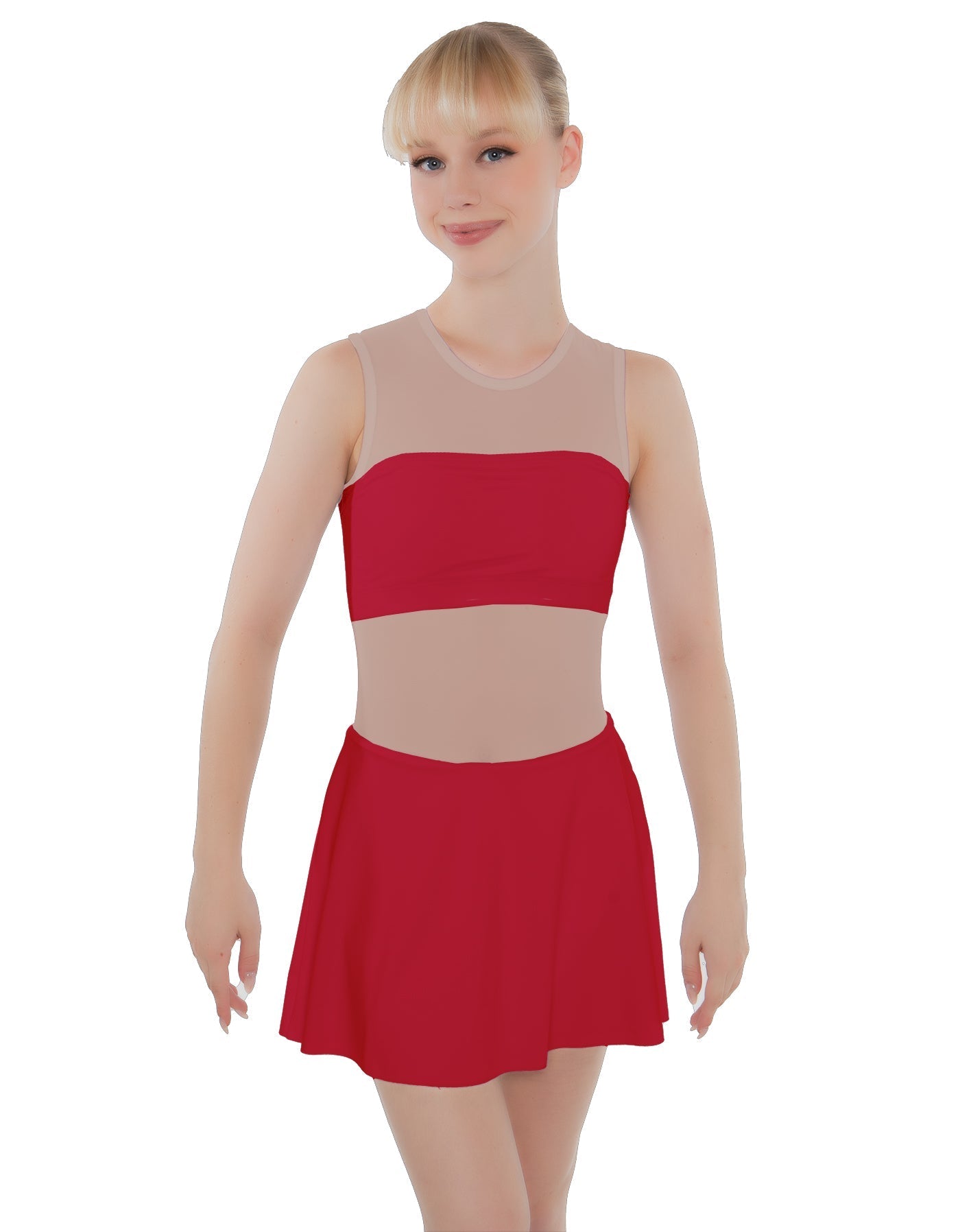 Solid Lycra Sleeveless Open Back Mesh Dress Lycra Bandeau