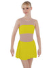 Solid Lycra Sleeveless Open Back Mesh Dress Lycra Bandeau