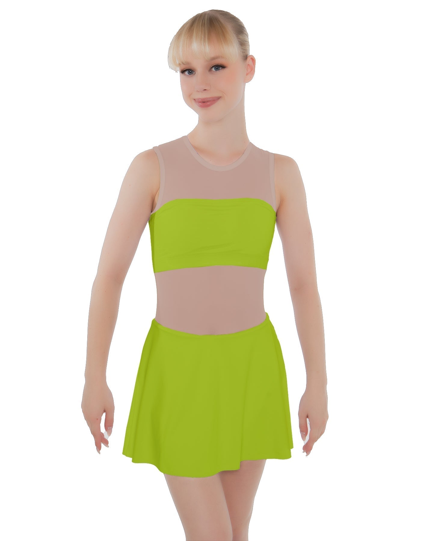 Solid Lycra Sleeveless Open Back Mesh Dress Lycra Bandeau