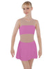 Solid Lycra Sleeveless Open Back Mesh Dress Lycra Bandeau