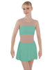 Solid Lycra Sleeveless Open Back Mesh Dress Lycra Bandeau
