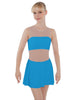 Solid Lycra Sleeveless Open Back Mesh Dress Lycra Bandeau