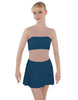 Solid Lycra Sleeveless Open Back Mesh Dress Lycra Bandeau