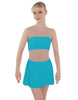 Solid Lycra Sleeveless Open Back Mesh Dress Lycra Bandeau