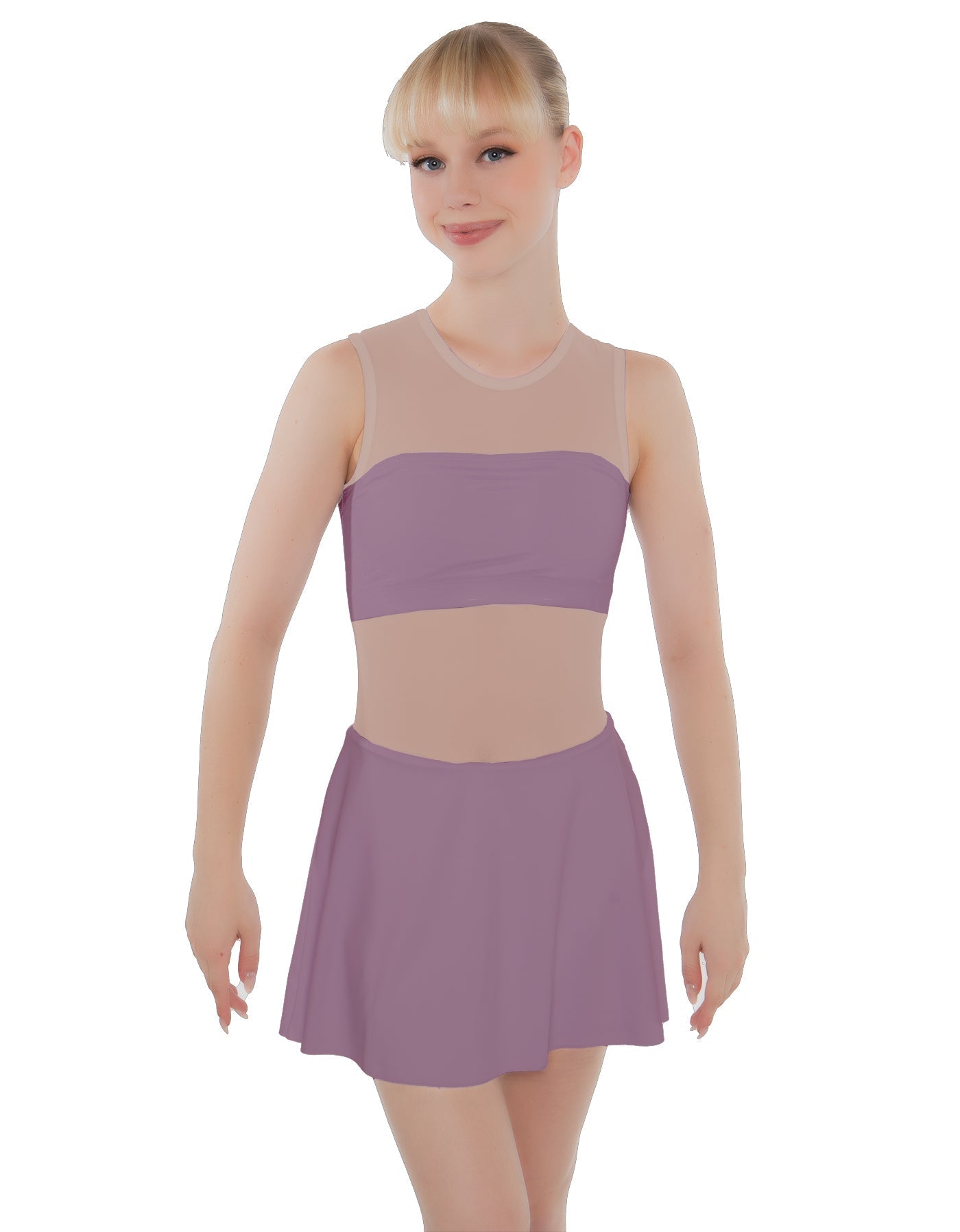 Solid Lycra Sleeveless Open Back Mesh Dress Lycra Bandeau
