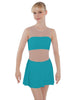Solid Lycra Sleeveless Open Back Mesh Dress Lycra Bandeau