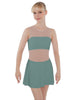 Solid Lycra Sleeveless Open Back Mesh Dress Lycra Bandeau