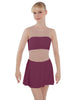 Solid Lycra Sleeveless Open Back Mesh Dress Lycra Bandeau