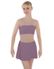 Solid Lycra Sleeveless Open Back Mesh Dress Lycra Bandeau