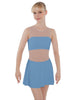 Solid Lycra Sleeveless Open Back Mesh Dress Lycra Bandeau