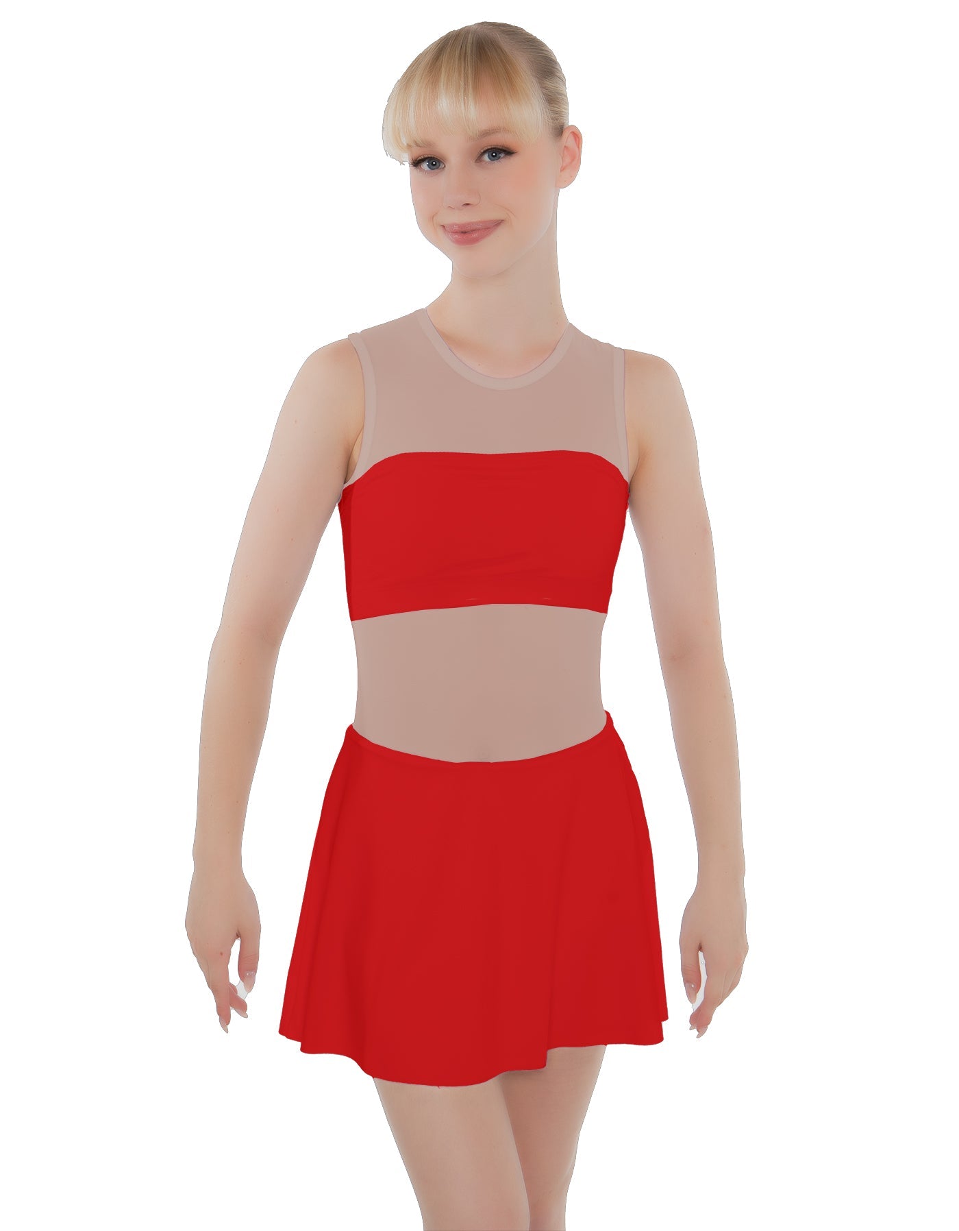 Solid Lycra Sleeveless Open Back Mesh Dress Lycra Bandeau