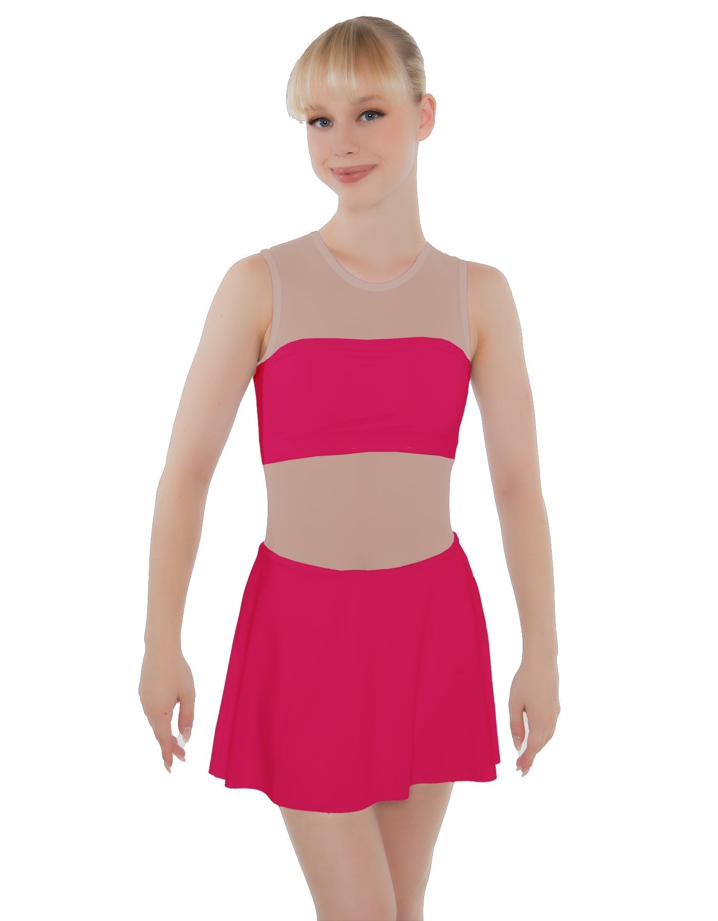 Solid Lycra Sleeveless Open Back Mesh Dress Lycra Bandeau