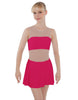 Solid Lycra Sleeveless Open Back Mesh Dress Lycra Bandeau
