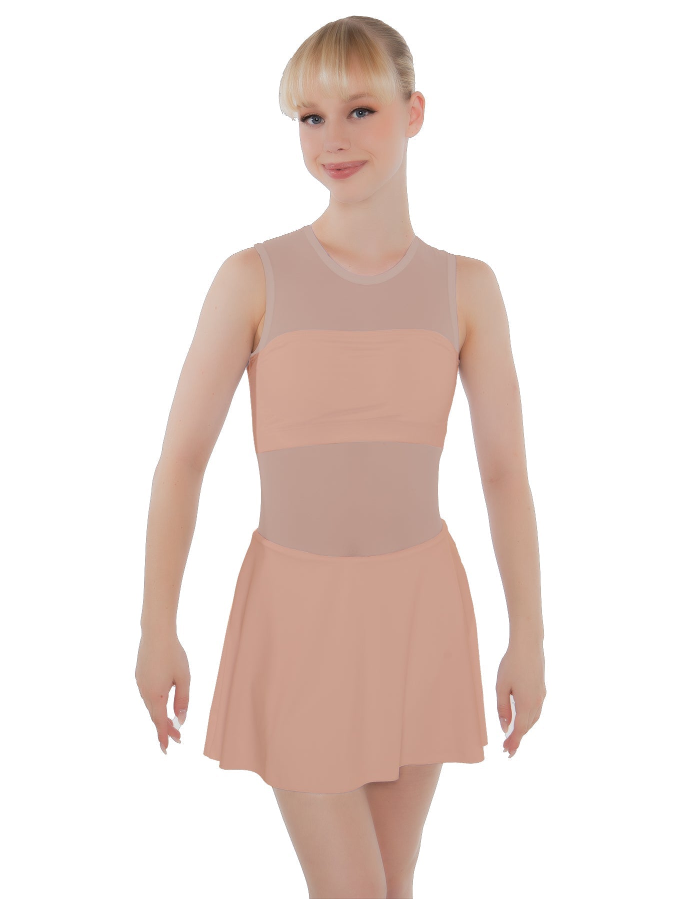 Solid Lycra Sleeveless Open Back Mesh Dress Lycra Bandeau