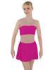 Solid Lycra Sleeveless Open Back Mesh Dress Lycra Bandeau