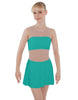 Solid Lycra Sleeveless Open Back Mesh Dress Lycra Bandeau