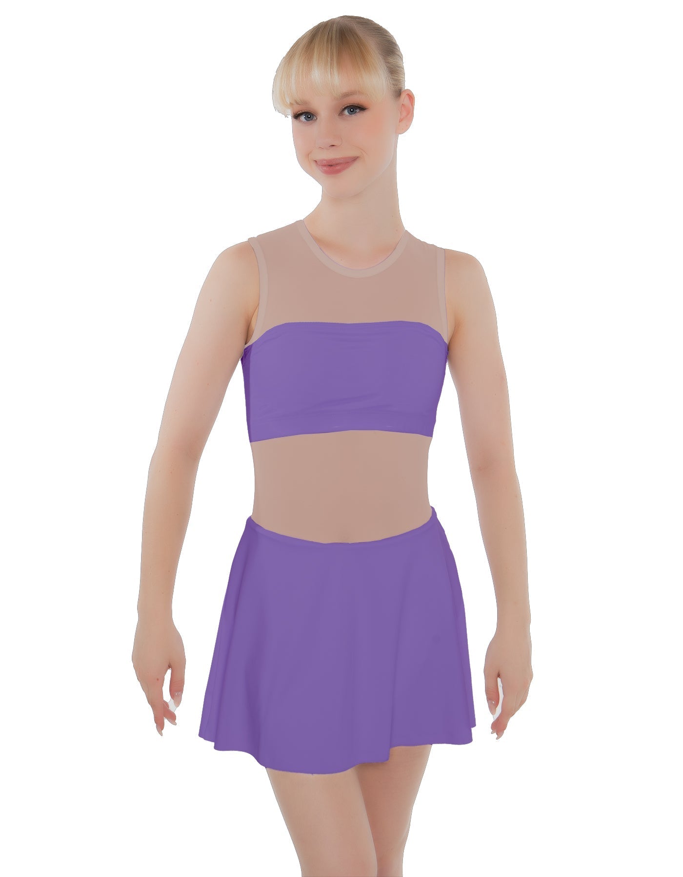 Solid Lycra Sleeveless Open Back Mesh Dress Lycra Bandeau