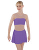 Solid Lycra Sleeveless Open Back Mesh Dress Lycra Bandeau