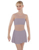 Solid Lycra Sleeveless Open Back Mesh Dress Lycra Bandeau