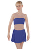 Solid Lycra Sleeveless Open Back Mesh Dress Lycra Bandeau