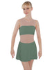 Solid Lycra Sleeveless Open Back Mesh Dress Lycra Bandeau