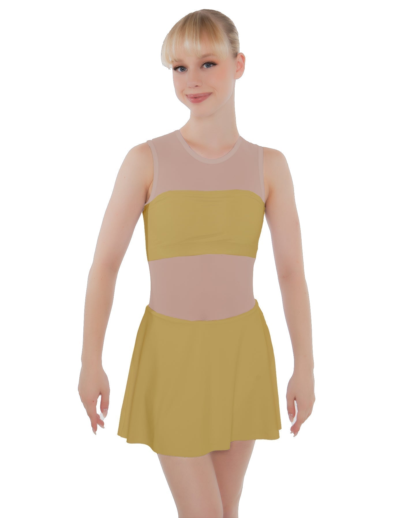Solid Lycra Sleeveless Open Back Mesh Dress Lycra Bandeau