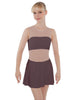 Solid Lycra Sleeveless Open Back Mesh Dress Lycra Bandeau