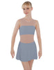 Solid Lycra Sleeveless Open Back Mesh Dress Lycra Bandeau