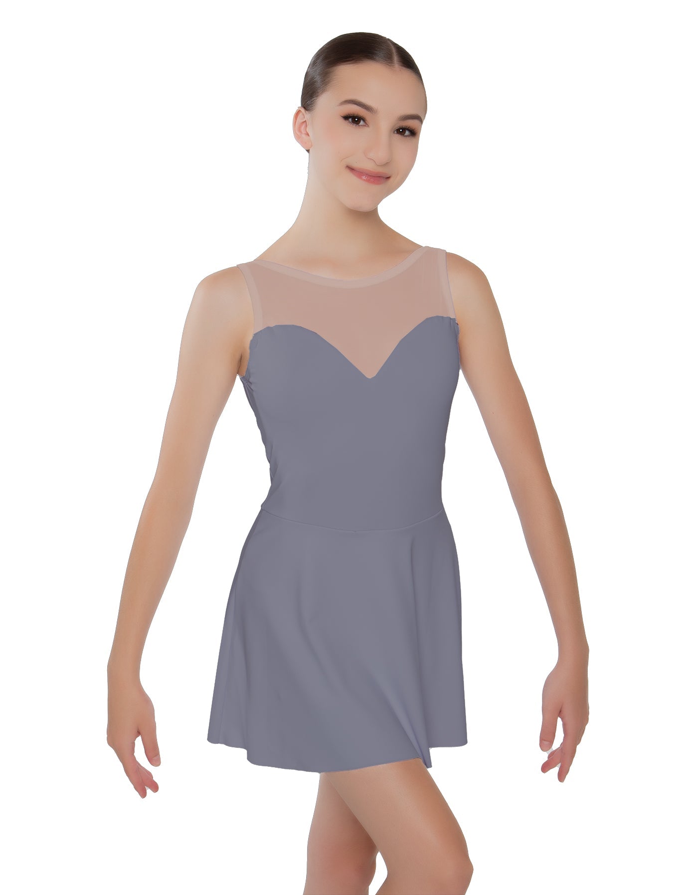 Solid Lycra Mesh Sweetheart Dress