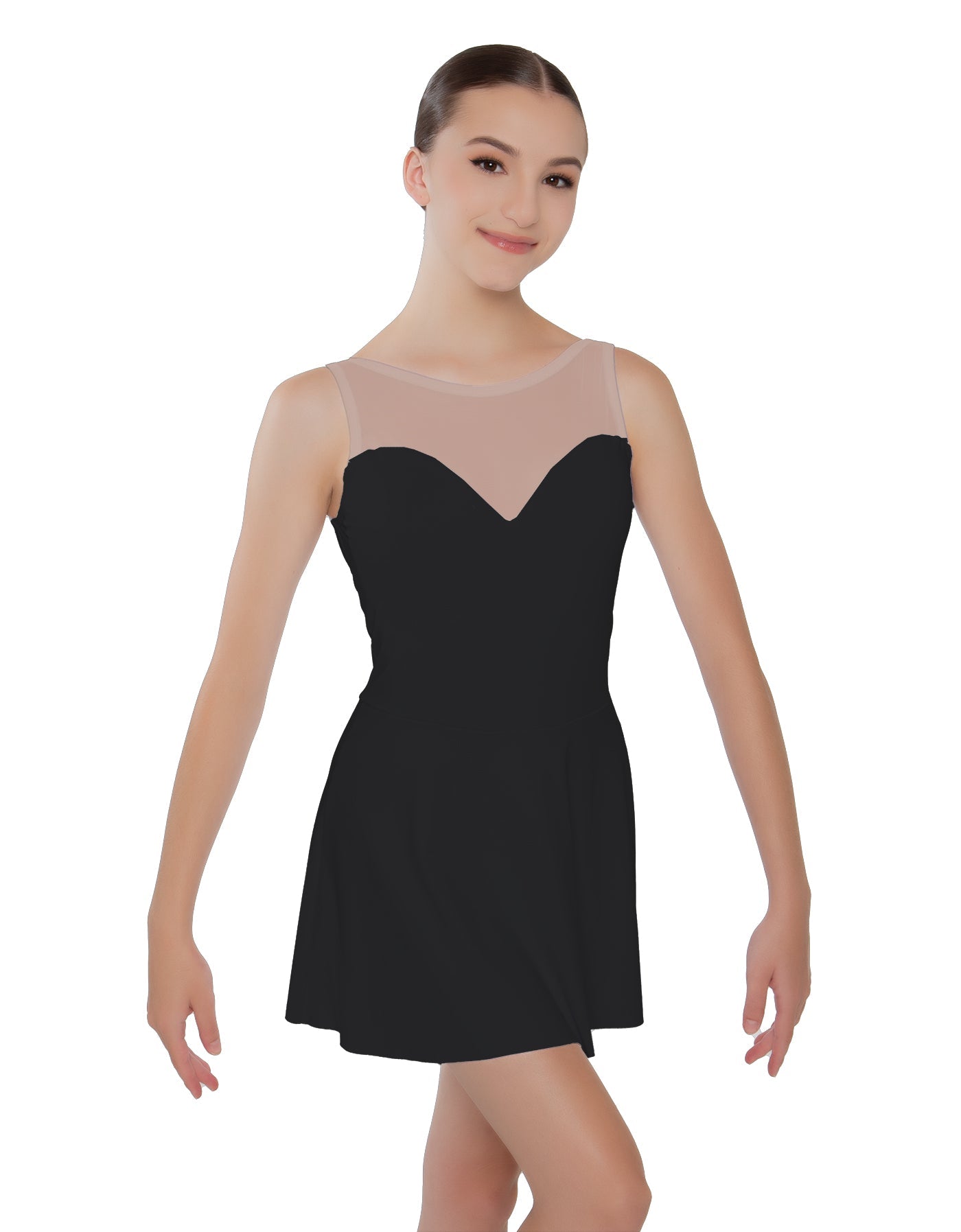 Solid Lycra Mesh Sweetheart Dress