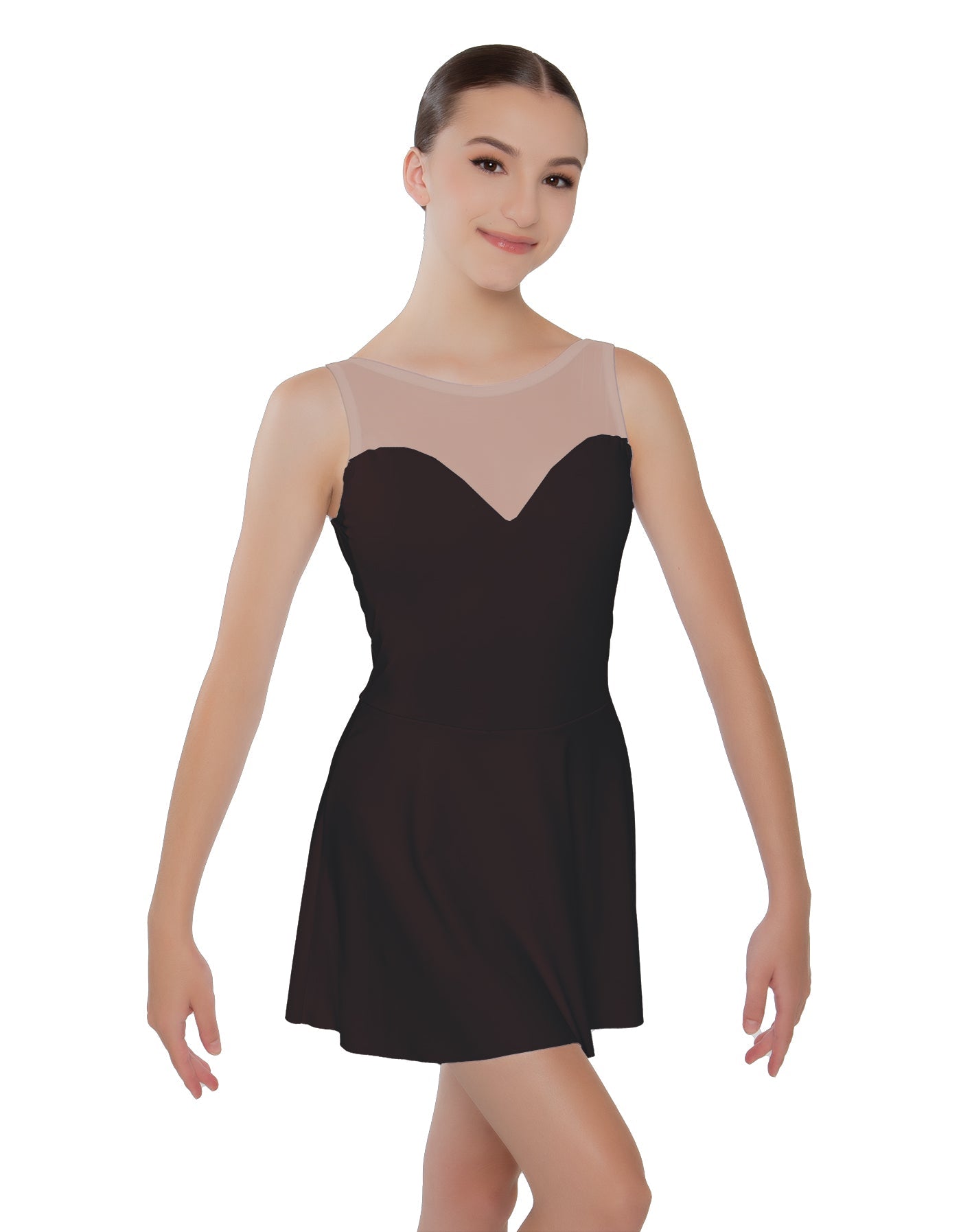 Solid Lycra Mesh Sweetheart Dress