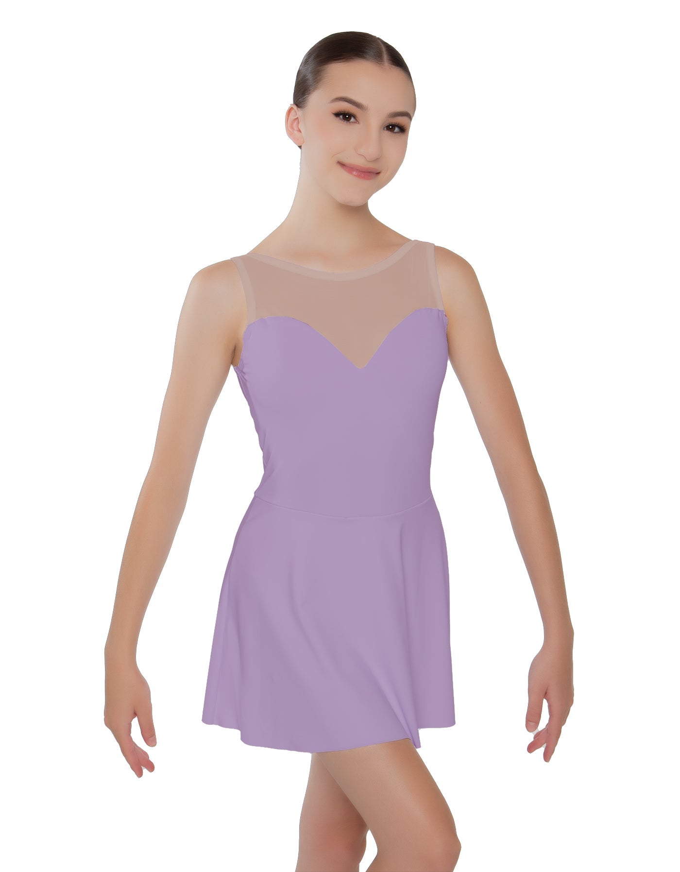 Solid Lycra Mesh Sweetheart Dress