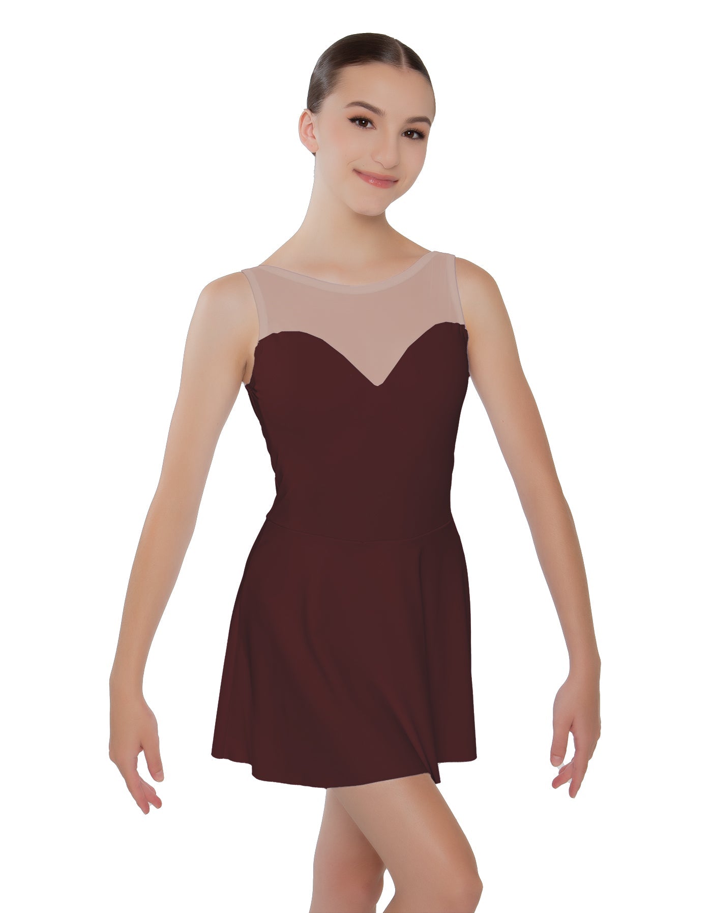 Solid Lycra Mesh Sweetheart Dress